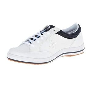 Keds Rebellion Leather Lace Up Shoes Sneakers White Navy Blue Size 11. #1376